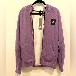Adidas Hoodie Sweatshirt Lavender / Purple Men's Medium / Zip Up / NWT / FI4046